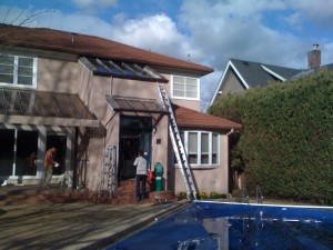 Fix West Side Vancouver home skylight broken foggy double pane glass. Installed replacement safety double pane skylight glass