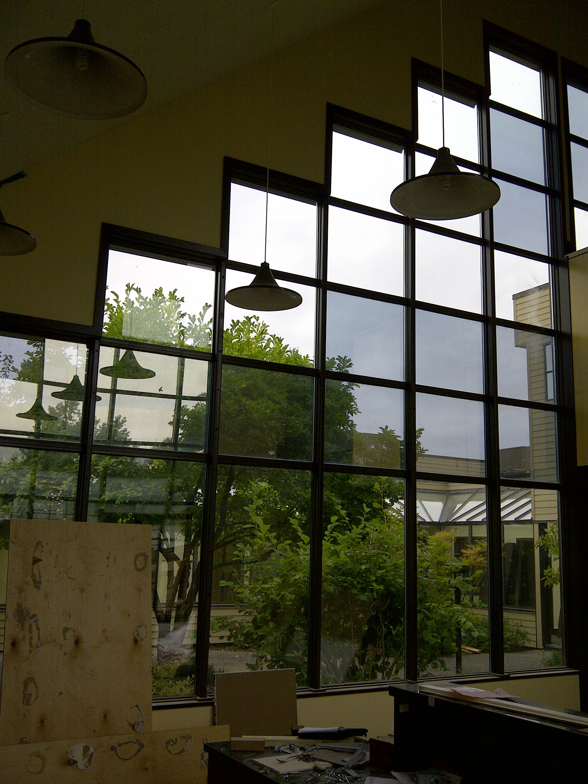 replaced commercial building foggy glass windows with brand new double paned glass windows
