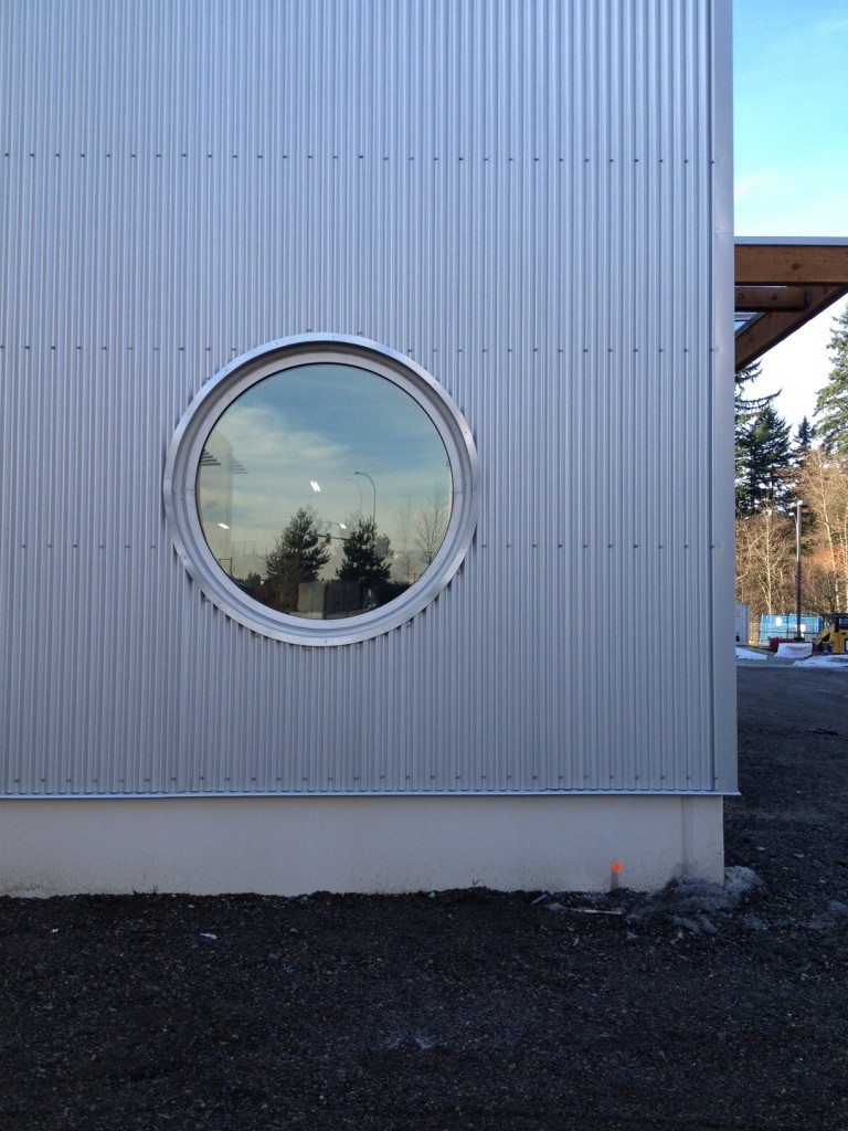 Round window installation. Aluminum round window. Round window with double glazed.