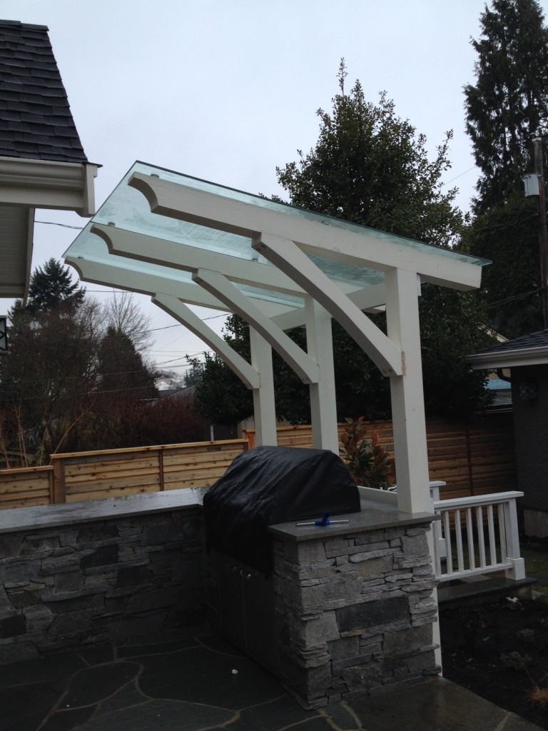 Custom glass Canopy system for BBQ area