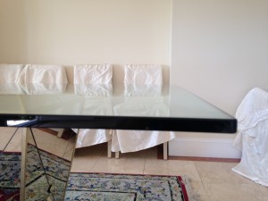 Custom glass table top