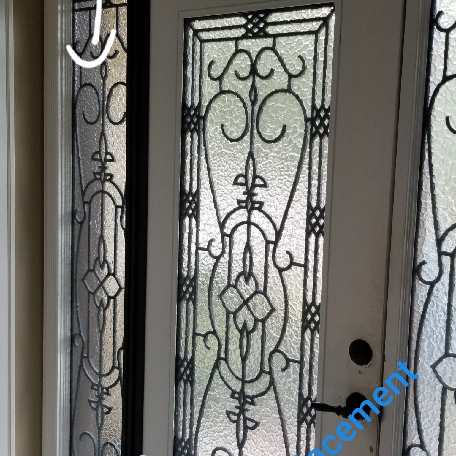 Glass and hinge repair for existing wood residential door