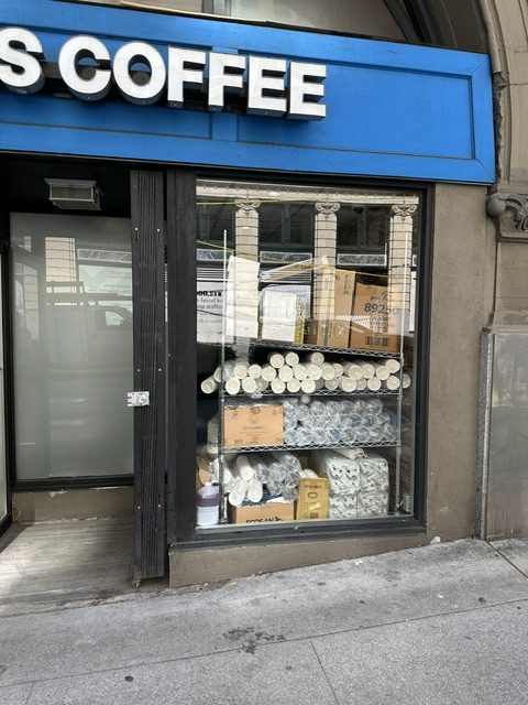 Storefront commercial glass replacement at Waves Coffee in Vancouver, BC
