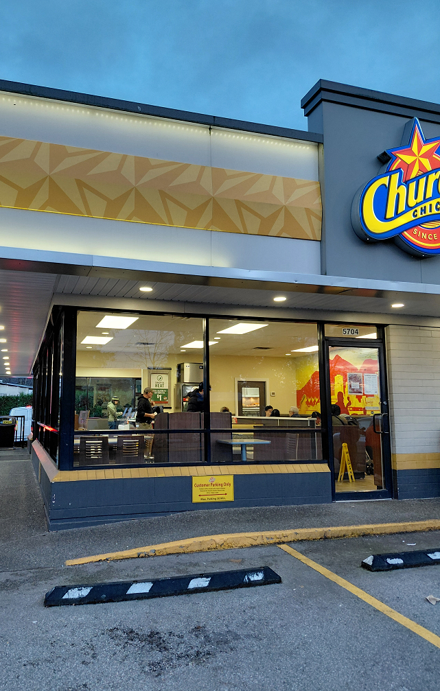 Commercial window replacement at Church's Chicken in Vancouver, BC